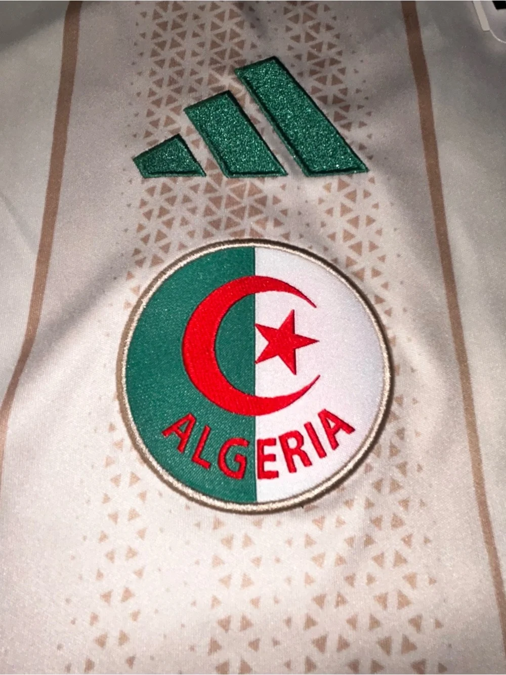 adidas Algeria National Team Soccer Jersey Shirt - White Green Red Size XL